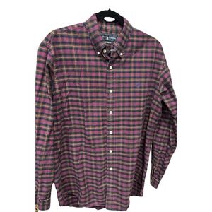 Ralph Lauren Polo Vintage Plaid Button Down Long Sleeve Custom Fit Preppy L